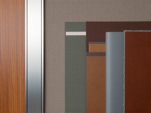 A selection of premium fabrics, metals, and wood samples.